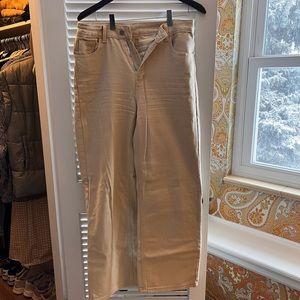 SHEIN High Waisted Wide Leg Jeans, Size M, Tan